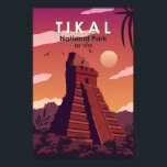 Tikal National Park Guatemala Vintage  ポスター<br><div class="desc">Tikal vector artwork design. Tikal is an ancient Mayan citadel in the rainforests of northern Guatemala.</div>