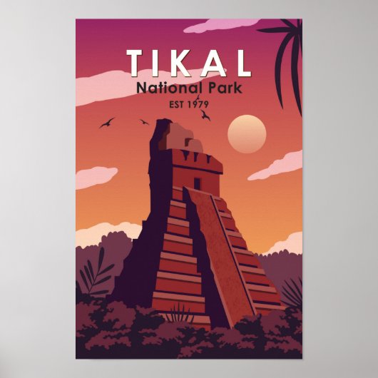 Tikal National Park Guatemala Vintage  ポスター (正面)
