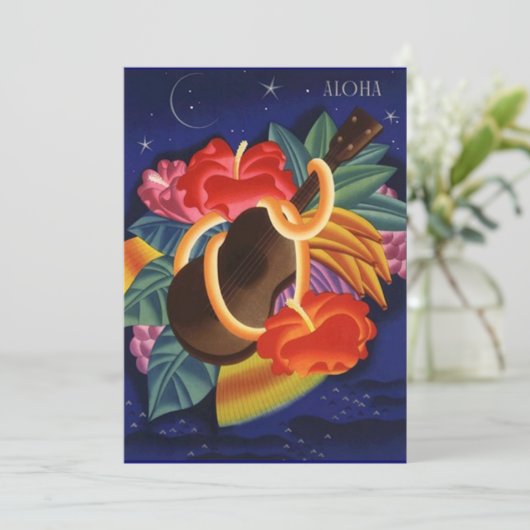 Tikiのウクレレハワイの熱帯夜招待状 招待状 (スタンド正面)