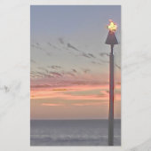 Tikiのトーチの日没の静止した紙 便箋 (正面)