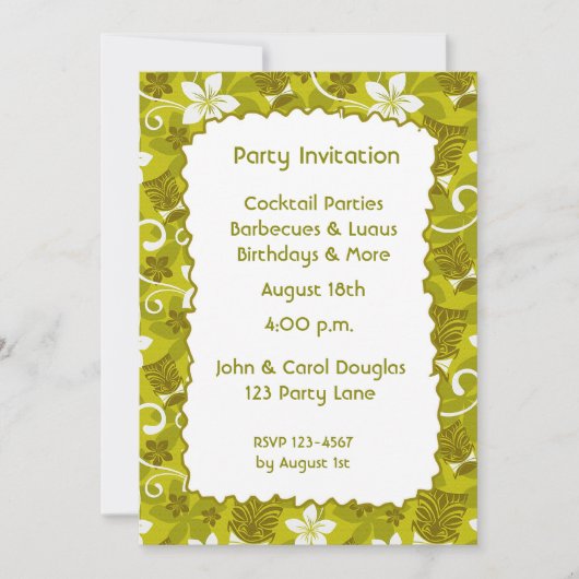 Tikiのハイビスカスの招待状 招待状 (正面)