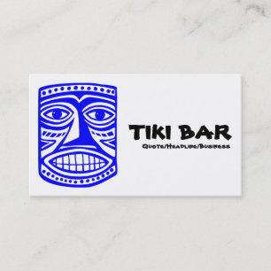 Tikiのバー-青、黒及び白 名刺