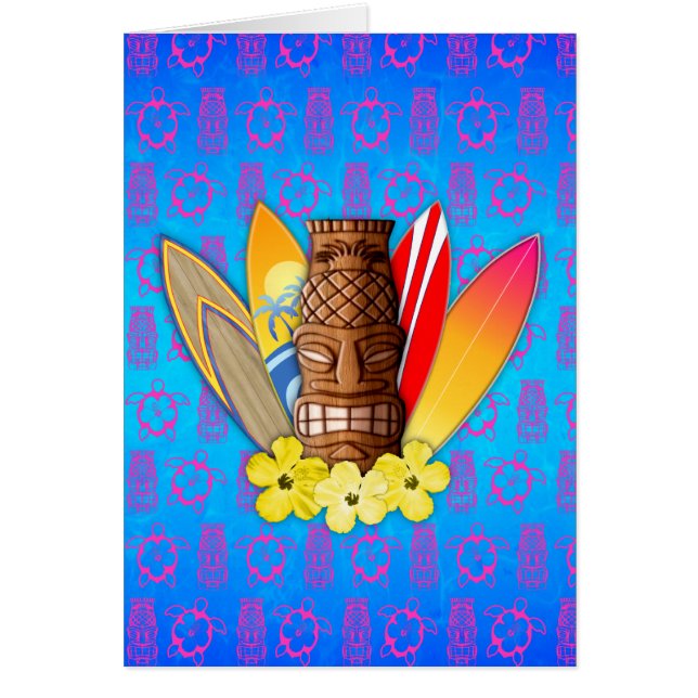 Tikiのマスクおよびサーフボード (正面)