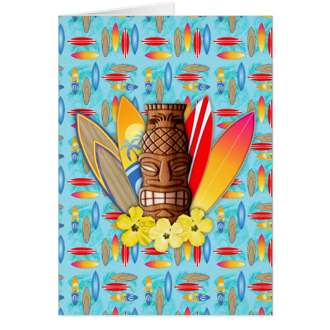 Tikiのマスクおよびサーフボード (正面)