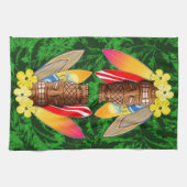Tikiのマスクおよびサーフボード キッチンタオル (横)