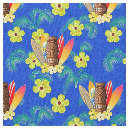 Tikiのマスクおよびサーフボード ファブリック (クローズアップ)