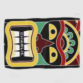 Tikiのマスクの名前をカスタムするのゴルフタオル ゴルフタオル (横)