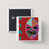 TIKIのマスク 缶バッジ (正面&裏面)