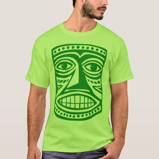 TikiのマスクIII -緑 Tシャツ (正面)