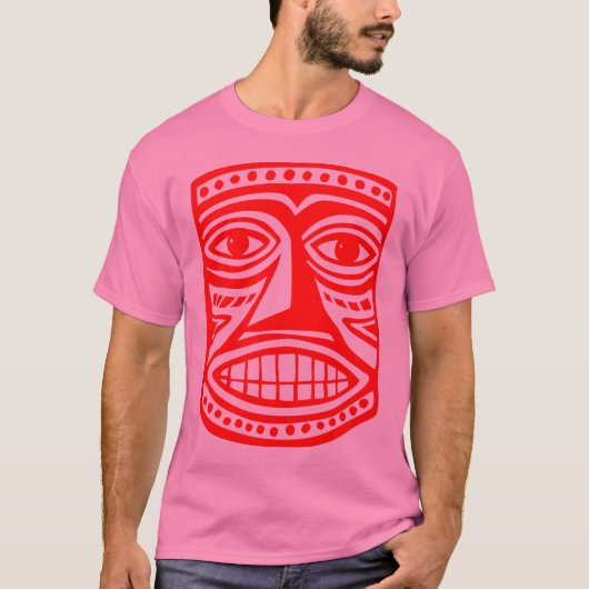 TikiのマスクIII -赤 Tシャツ (正面)