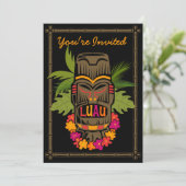 Tikiのルアウ(ハワイ式宴会)のパーソナライズな招待状 招待状 (スタンド正面)