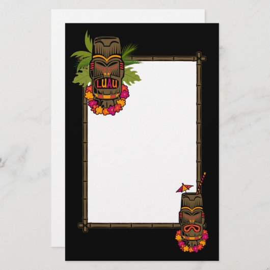Tikiのルアウ（ハワイ式宴会） 便箋 (正面/裏面)