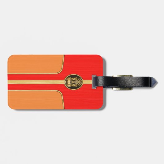 Tikiのレトロのサーフボード ラゲッジタグ (裏面横)