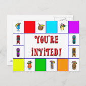 Tikiのレトロの招待 インビテーションポストカード (正面/裏面)