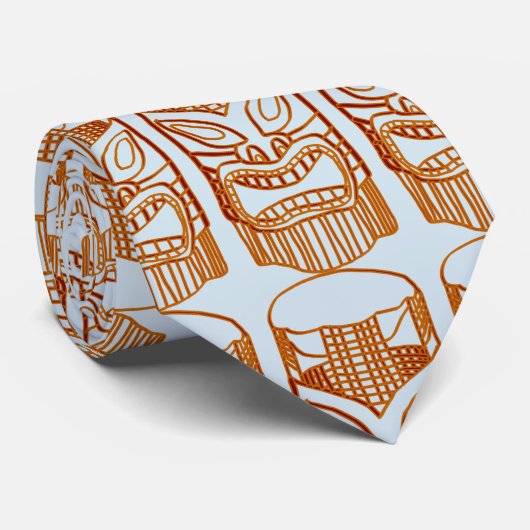 Tikiの切り分けられた彫刻Thunder_Cove ネクタイ (ロール)