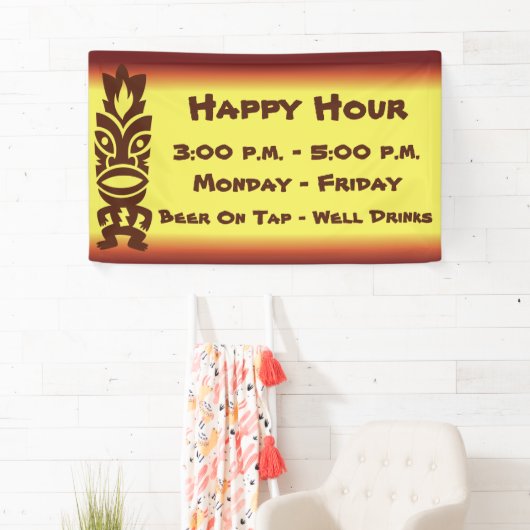 Tikiの熱帯ハワイのテーマ 横断幕 (インサイチュ)