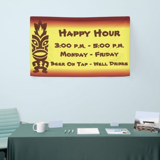 Tikiの熱帯ハワイのテーマ 横断幕 (トレードショー)