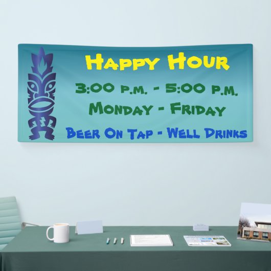 Tikiの熱帯ハワイのテーマ 横断幕 (トレードショー)