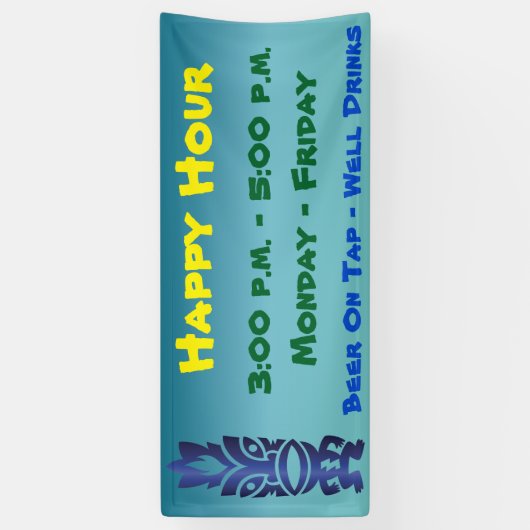 Tikiの熱帯ハワイのテーマ 横断幕 (縦)