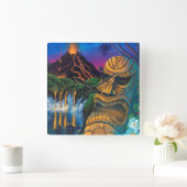 Tikiの神の時計 スクエア壁時計 (ホーム)