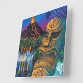 Tikiの神の時計 スクエア壁時計 (傾斜)