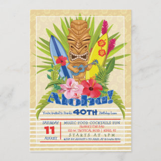 Tikiの誕生日のパーティの招待状 招待状