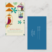 Tikiの鳥の誕生会のヴィンテージは友人を参照します 紹介カード (正面/裏面)