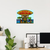 Tikiバー記号、名前の追加 ポスター (ホームオフィス)