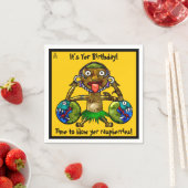 Tikiパーティーおもしろいデザインオンイエロー(パーソナライズされた) スタンダードカクテルナプキン (インサイチュ)