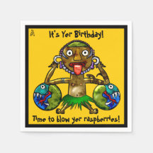 Tikiパーティーおもしろいデザインオンイエロー(パーソナライズされた)