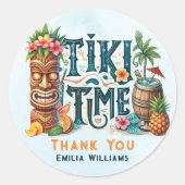 TIKIパーティーパーソナライズされたお気に入りギフトエンベロープ ラウンドシール (正面)