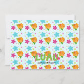 Tiki小屋の誕生日の招待状のフラ女の子 招待状 (裏面)