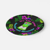 "Tiki時間"の島のテーマのカップルのシャワー ペーパープレート (アングル)