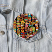 TIKI パターン 4 缶バッジ (インサイチュ)