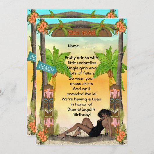 Tiki -招待状 招待状 (正面/裏面)