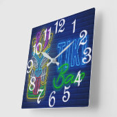 Tiki Bar スクエア壁時計 (傾斜)