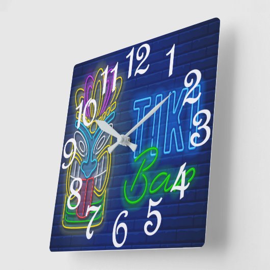 Tiki Bar スクエア壁時計 (傾斜)