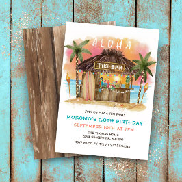 Tiki Beach Bar | トロピカル シー サンセット バースデー 招待状