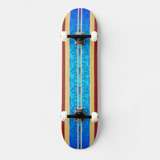 Tiki Hawiianのフェイクな木製のサーフボード スケートボード (正面)