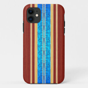 Tiki Hawiianの模造のな木製のサーフボード iPhone 11 ケース