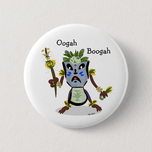 Tiki Hitoの先住民ボタン 缶バッジ (正面)