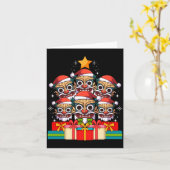 Tiki Le Luau Hawaiian Tiki Mask Christmas Tree Xma カード (黄色い花)