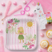 Tiki Luau Party, Hawaii Birthday, Hula Girl  ペーパープレート (パーティー)