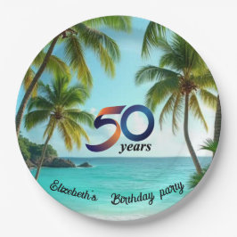 tiki luau tropical beach partyPaper Plate ペーパープレート