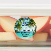 tiki luau tropical beach partyPaper Plate ラベル (貼付)