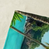 tiki luau tropical island beach  ビーチタオル (インサイチュ)