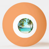 tiki luau tropical island beach  卓球ボール (裏面)