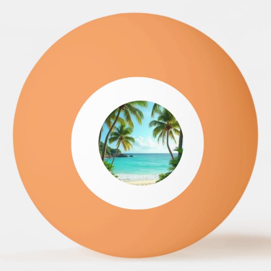 tiki luau tropical island beach 卓球ボール (裏面)