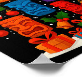 Tiki Mask Luau Christmas Tree Hawaiian Xmas Hat Ha ポスター (角)