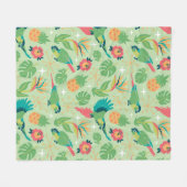 Tiki Parrot Blanket フリースブランケット (正面(横))
